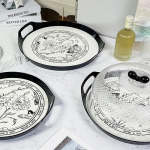 Plastic Round Tray 3 PC Set 12 Inch Serving Trays