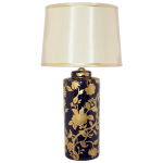 Gold And Blue Ceramic Lamp With Shade 75 Cm