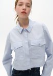 Cropped Cargo Shirt - Light Blue