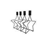 Candle Holder Star Shape Black 16X32X19 7CM