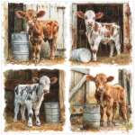 Tear Resistant Deco Print Baby Cow
