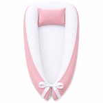 Pink Outside And White Inside Baby Nest Pod Newborn Lounger