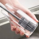 Multi-purpose Silicone Cleaning Brush With Long Handle - Perfect For Water Bottles Sports Gear & Outdoor Use