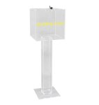 Fixturedisplays Clear Plexiglass Large Floor Standing Tithing Box Offering Box Ballot Box Church Donation Box 14301