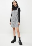 Sleeveless Check Dress - Grey