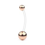Ruifan 1PC Pregnancy Sport Maternity Flexible Bioplast Belly Navel Button Ring Retainer 14G 1 1 2INCH 38MM - Rose Gold
