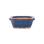 Assorted Glazed Bonsai Pots 5" - Blue Rectangle With Decorative 12 X 10 X 4.5CM