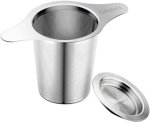 Stainless Steel Tea Infuser Mesh Strainer With Double Handles For Hanging - Silver Stainless Steel Tea Strainer
