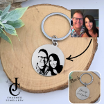 Photo Engraved Round Keyring