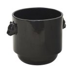 Leopard Ceramic Planter Pot In Black