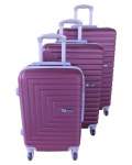 Smte 3 Piece Mooistar 28 Inch Travel Luggage Suitcase Set Maroon With Keychain