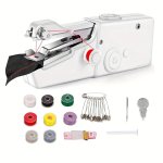 1PC Portable Electric Hand Sewing Machine Fast Stitching MINI Sewing Machine For Home Travel And Diy White Sewing Tools Accessor