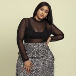 Plus Size Joy & Ash Power Mesh Bodysuit - Black
