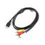 KTSA Kt&sa USB A Male To 3 Rca Cable Video 2 Audio Data Cable Cord