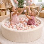 Corduroy Round Ball Pit For Kids Soft Play