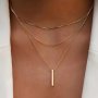 Simple Three-dimensional Rectangular Strip Pendant Rope Chain Necklace Set
