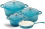 Choice 7-PIECE Cast Iron Cookware Set Enamel Coated Dutch Ovens And Skillet With Lids Nonstick Oven Safe All Stove Compatible For Frying Baking