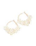 Goldair Gold Pearl Twisted Floral Hoop Earrings
