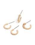 Goldair Gold Simple Diamante Huggie Earrings 2-PACK