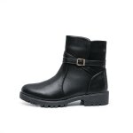 Lady's Ankle Boots With Buckle D Cor And Side Zipper XB305