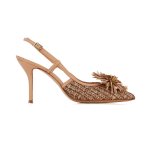 Fringe Stiletto Slingback -tan