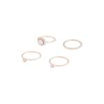 Rose Gold Round Stone Multi Ring - M l