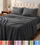 Utopia Bedding Jersey Knit King Sheets Set 4 Piece Cotton Jersey Sheets Ultra Soft T-Shirt Feel Breathable & Stretchy Bed Sheet