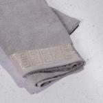 Jacquard Crest Collection Bath Sheet Light Grey