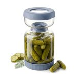 Homnoble Pickle Jar With Strainer Flip For Pickle Juice Separator From Wet And Dry Upgrade Food-grade Abs Lid And Bpa Free Hourg
