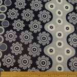 Wax Printed Piece Whirl Navy white: 480CM X 112CM