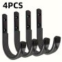 4/6/8PCS Stainless Steel Heavy Duty Display Rack Wall Mounted Bow Hook Black