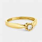 Yellow Gold Diamond Solitaire Illusion Ring