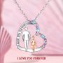 Creative Trendy Elegant Cute Heart Daughter And Father Pendant Necklace Decorative Accessories Holiday Gift For Girls