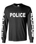 Novelty Police - Duty Cop Law Enforcement - Long Sleeved Tee S Black