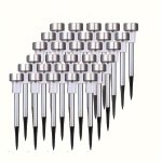 Solac Solar Pathway Lights Outdoor 10 Pack Metal Garden Lights Energy Efficient Solar Charging Semi Flush Mount Light Sensor Con