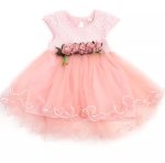 Pink Special Occasions Dress With Floral Clip On