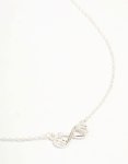 Silver Diamante Infinity With Heart Necklace