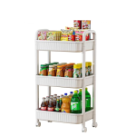 Ashcomonline 3 Tier Rolling Cart Aluminium Kitchen Trolley