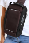 Powerland Anti Theft Sling Crossbody Bag Shoulder Backpack With USB Charging Port Waterproof Chest Bags Casual Daypack
