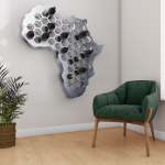 Africa Wine Display - 1200 X 1150 X 150 Mm 61 Bottles Matt Silver