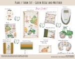 Cot Duvet Bedding Plaas Farm Set Green Beige And Mustard