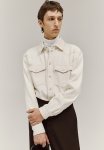 Regular Fit Denim Shirt - Cream