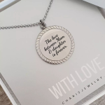 Charmari Personalized Necklace Stainless Steel Size: 25MM On 50CM Chain Ready In 3 Days