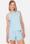 Cotton Knitted Pajama Set - Blue