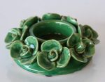 Green Ceramic Rose Candle Holder – 4X11CM