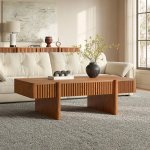 Sabina Flute Coffee Table - Dark Brown