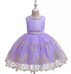 Purple Special Occasions Dress With Diamante And Gold Lace