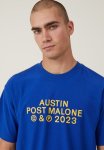 Cotton On Premium Loose Fit Music T-Shirt - Lcn Bra Royal Blue post Malone