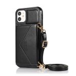 Crossbody Strap Anti Drop Leather Wallet Case For Iphone 11