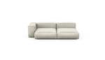 Two Module Chaise Sofa - Velvet - Creme - 241CM X 136CM